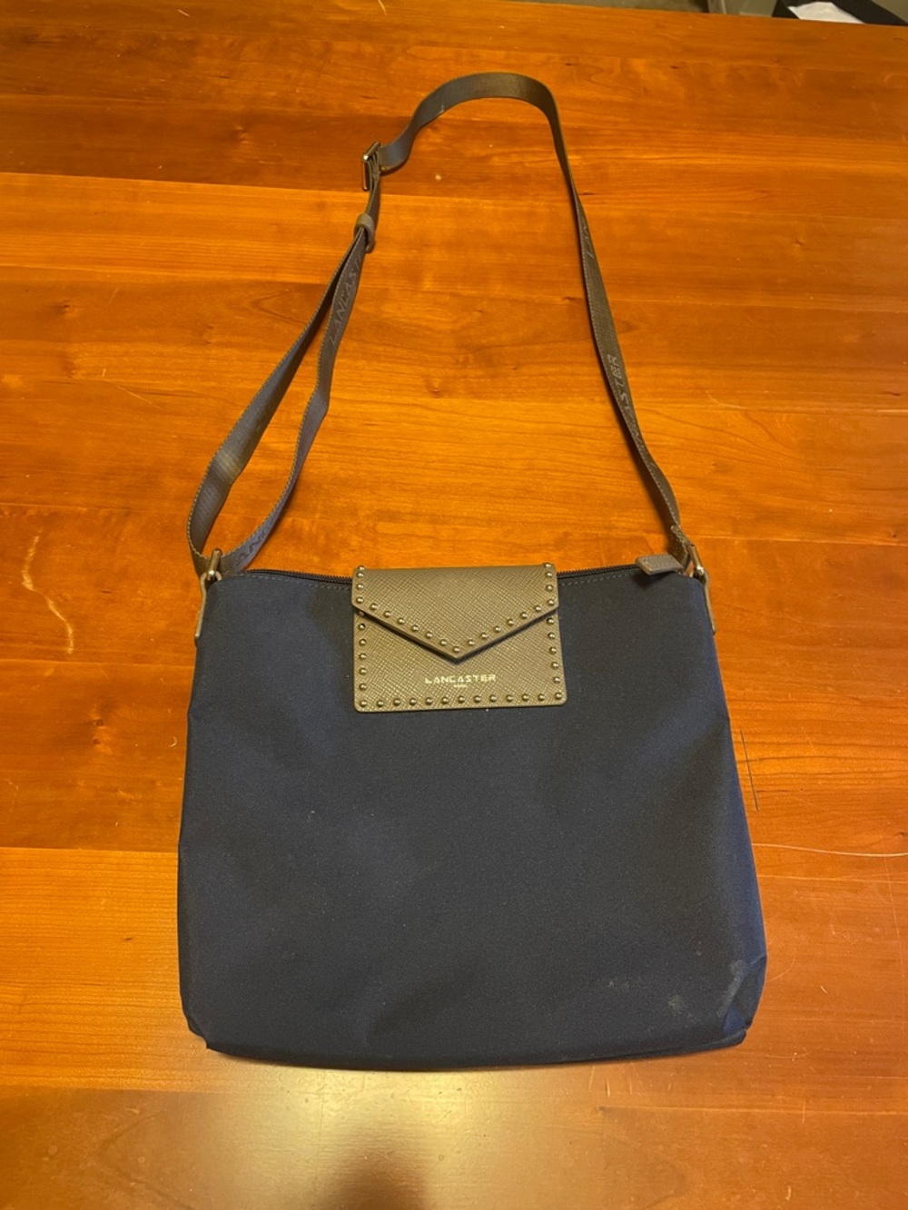 Lancaster Paris Navy Adjustable Crossbody Bag